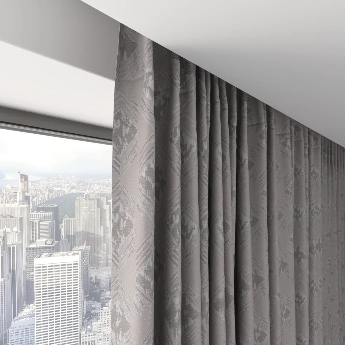Forma Fabric - Steel by Forma Fabric from Chess Geo collection - black-grey geometric woven