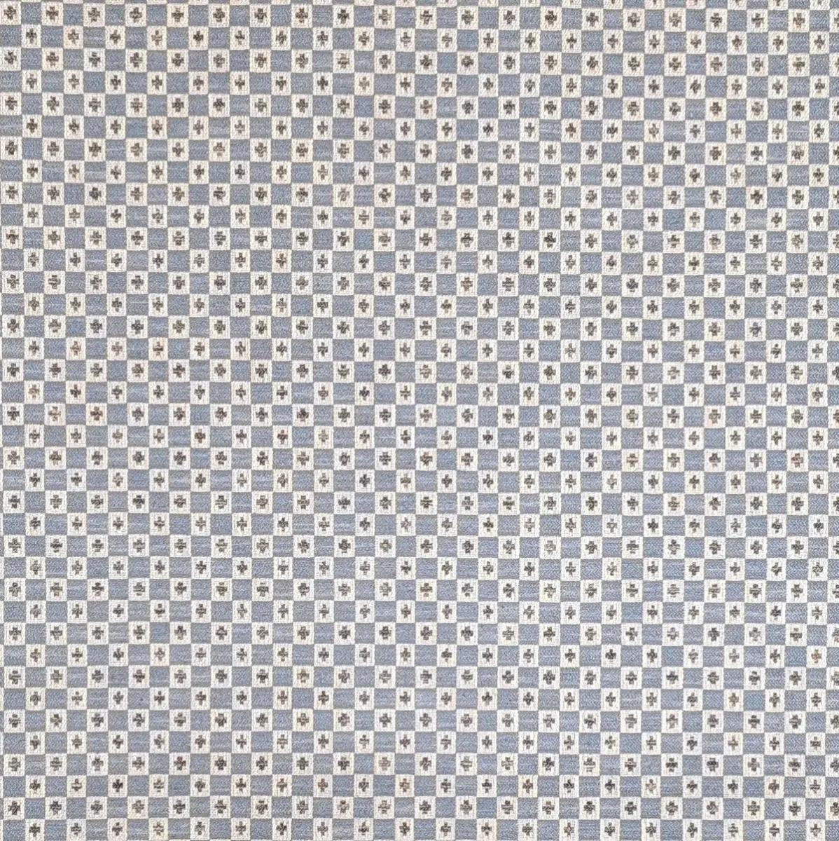 Verdi Fabric - Denim by Verdi Fabric from Chess Vivaldi collection - blue geometric woven