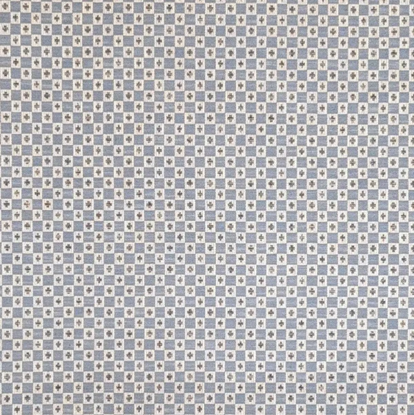 Verdi Fabric - Denim by Verdi Fabric from Chess Vivaldi collection - blue geometric woven