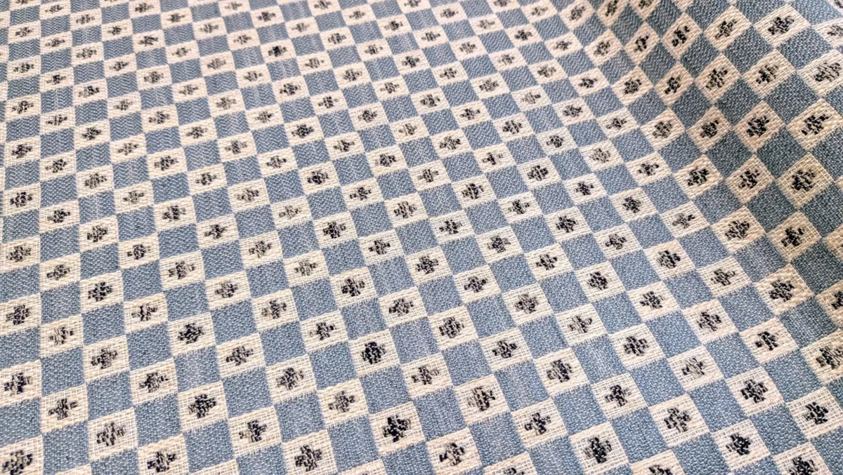 Verdi Fabric - Denim by Verdi Fabric from Chess Vivaldi collection - blue geometric woven