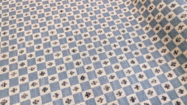 Verdi Fabric - Denim by Verdi Fabric from Chess Vivaldi collection - blue geometric woven