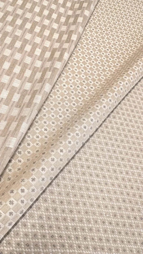 Rossini Fabric - Natural by Rossini Fabric from Chess Vivaldi collection - neutral geometric woven