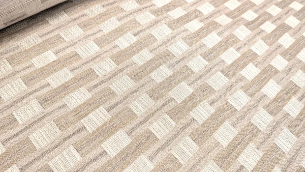 Corelli Fabric - Natural by Corelli Fabric from Chess Vivaldi collection - neutral geometric woven