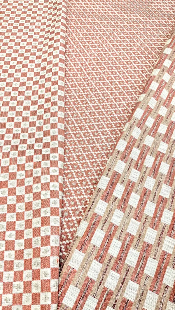 Corelli Fabric - Fired by Verdi Fabric from Chess Vivaldi collection - orange geometric woven