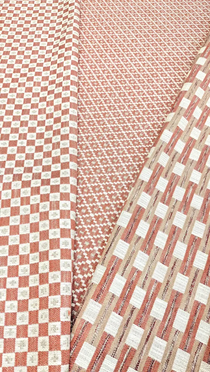 Corelli Fabric - Fired by Verdi Fabric from Chess Vivaldi collection - orange geometric woven