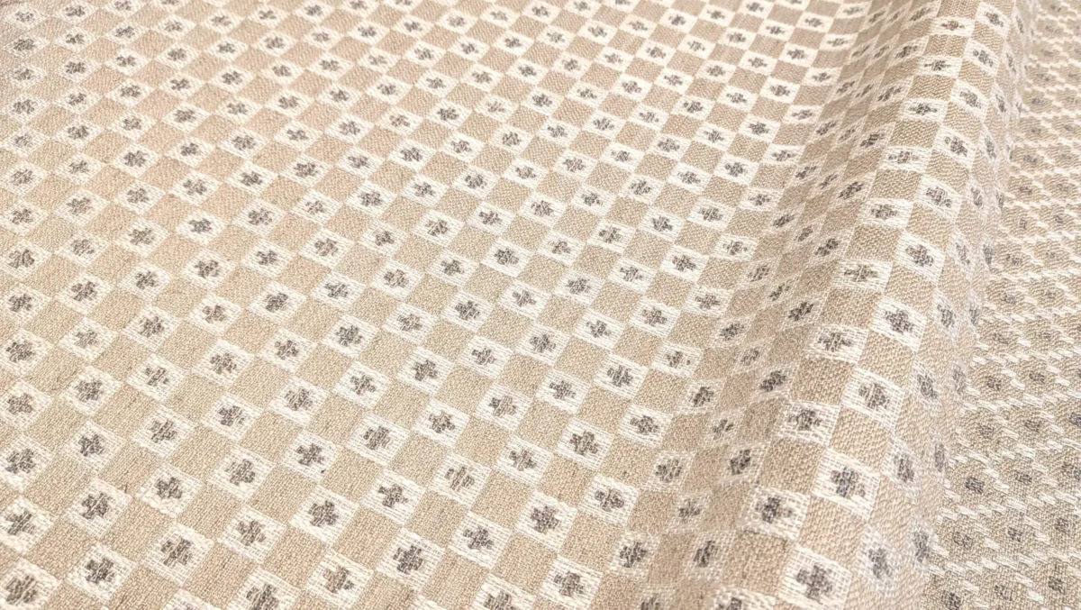 Verdi Fabric - Natural by Verdi Fabric from Chess Vivaldi collection - neutral geometric woven