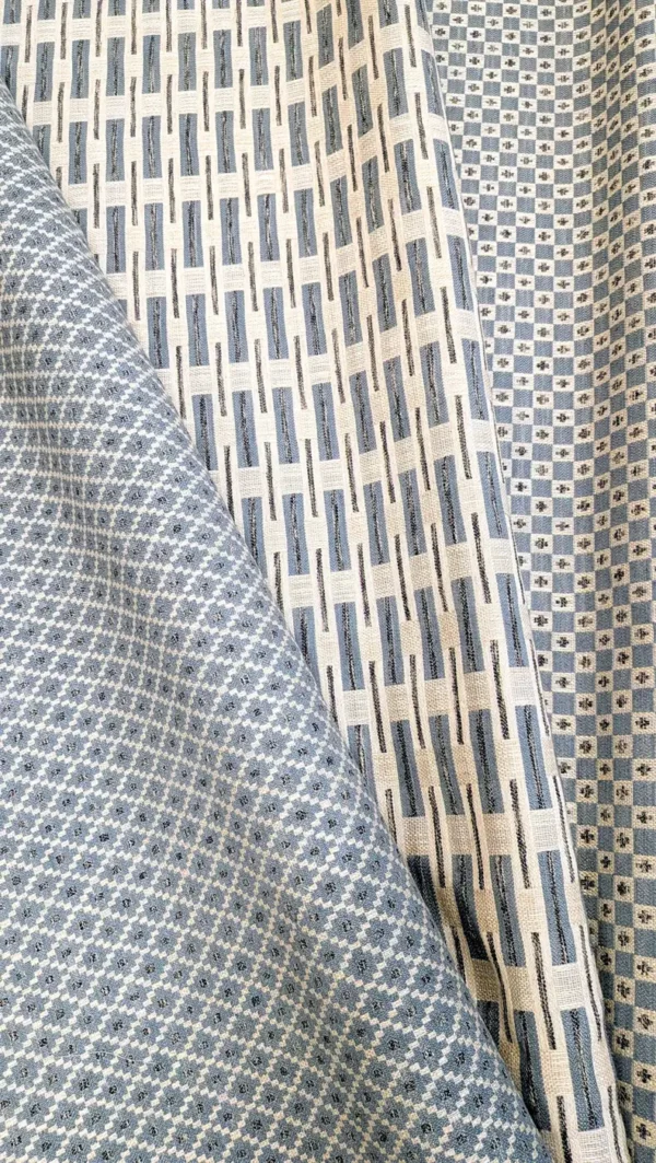 Rossini Fabric - Denim by Rossini Fabric from Chess Vivaldi collection - blue geometric woven