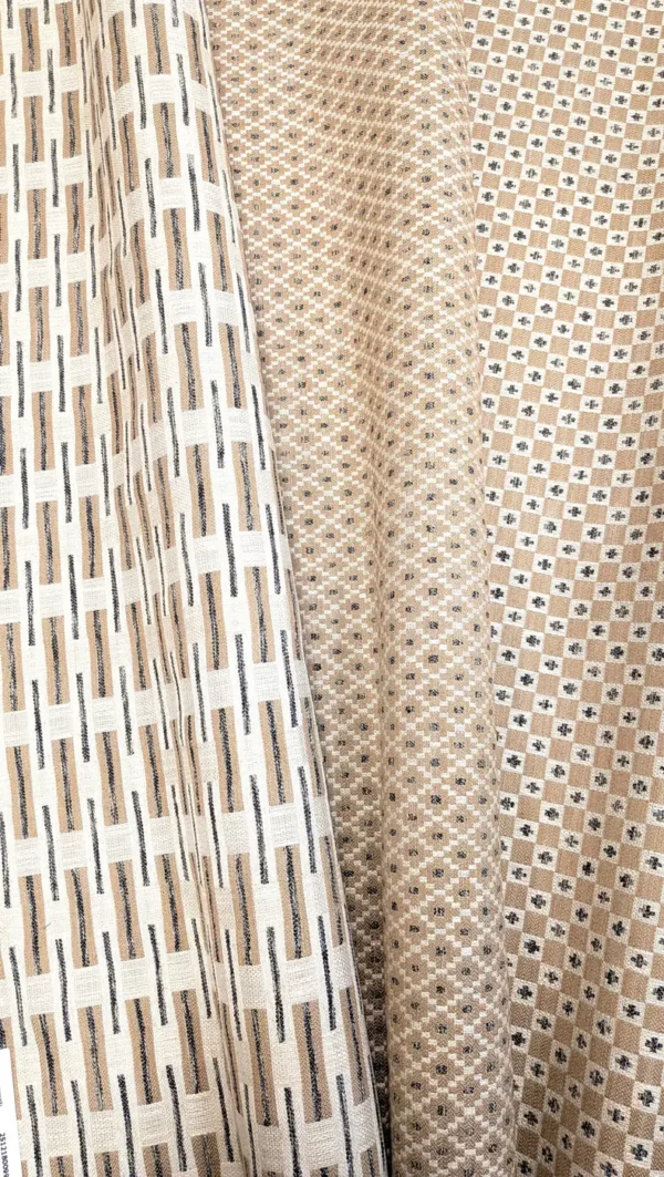 Rossini Fabric - Mocha by Verdi Fabric from Chess Vivaldi collection - yellow geometric woven