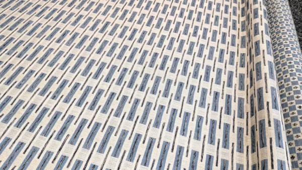 Corelli Fabric - Denim by Corelli Fabric from Chess Vivaldi collection - blue geometric woven