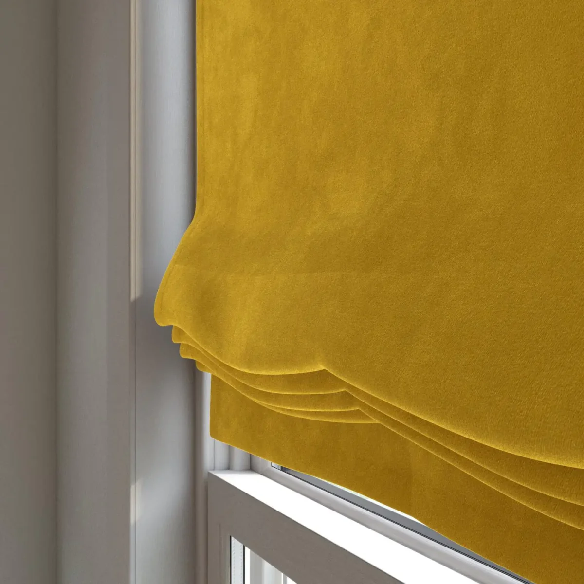 Marilyn Fabric - 34 Ochre by Marilyn Fabric from Wemyss Marilyn collection - yellow plain velvet-chenille
