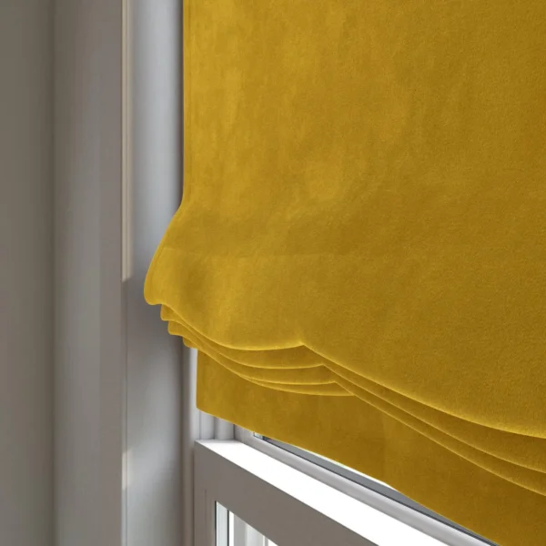 Marilyn Fabric - 34 Ochre by Marilyn Fabric from Wemyss Marilyn collection - yellow plain velvet-chenille