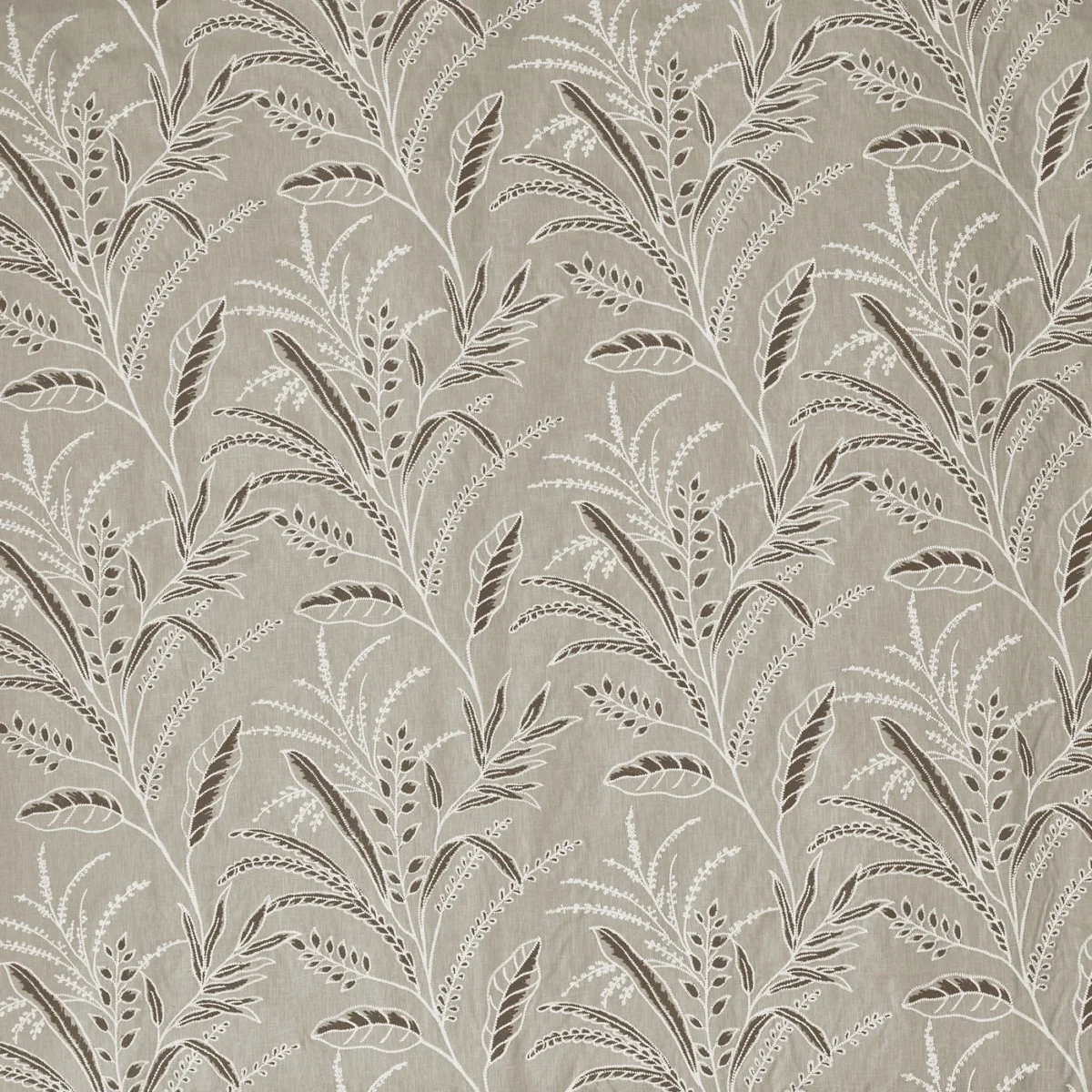 Bambous Fabric - Almond by Bambous Fabric from Prestigious Textiles Mauritius collection - brown botanical embroideried