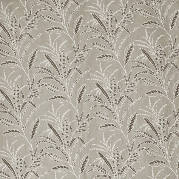 Bambous Fabric from Prestigious Textiles Mauritius collection - brown botanical embroideried