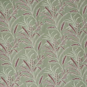 Bambous Fabric from Prestigious Textiles Mauritius collection - green botanical embroideried