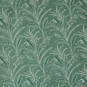 Bambous Fabric from Prestigious Textiles Mauritius collection - green botanical embroideried