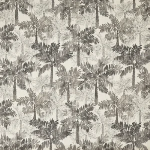 Flacq Fabric from Prestigious Textiles Mauritius collection - black-grey botanical printed
