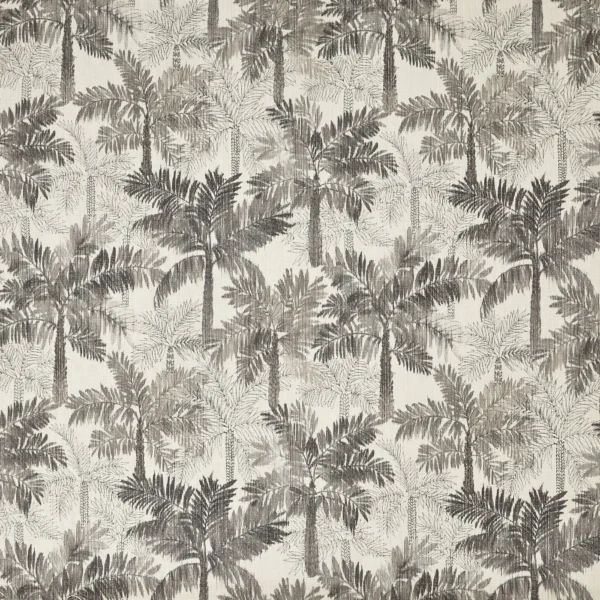 Flacq Fabric from Prestigious Textiles Mauritius collection - black-grey botanical printed