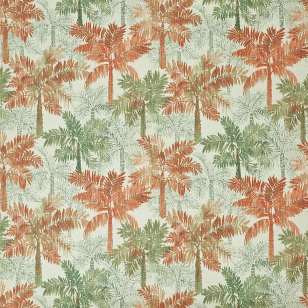 Flacq Fabric - Papaya by Flacq Fabric from Prestigious Textiles Mauritius collection - orange botanical printed