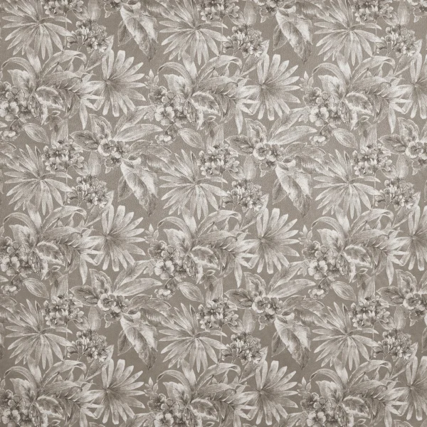 Rosebelle Fabric - Almond by Rosebelle Fabric from Prestigious Textiles Mauritius collection - black-grey botanical printed