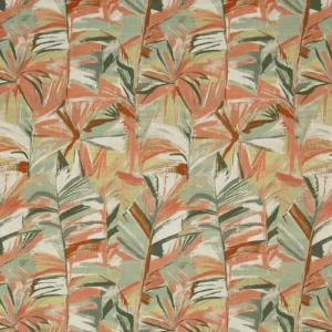 Grand Baie Fabric from Prestigious Textiles Mauritius collection - orange botanical printed