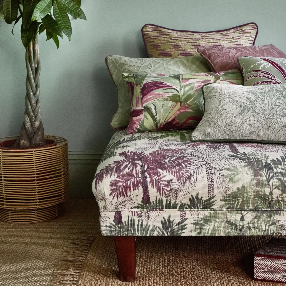 Flacq Fabric - Sangria by Flacq Fabric from Prestigious Textiles Mauritius collection - purple botanical printed