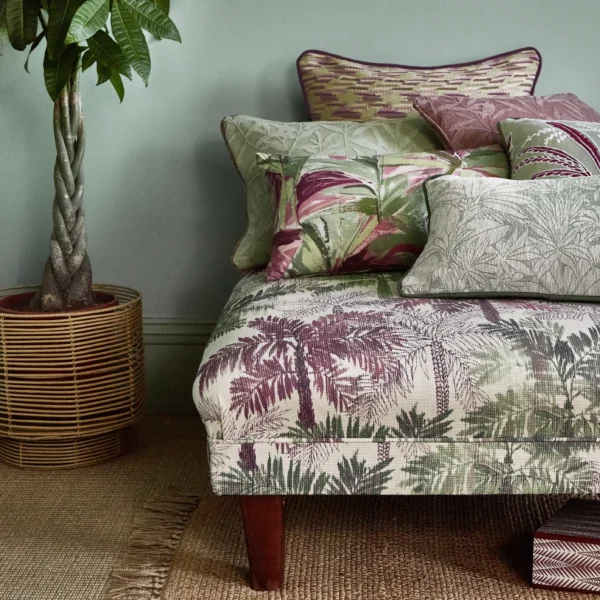 Flacq Fabric from Prestigious Textiles Mauritius collection - purple botanical printed