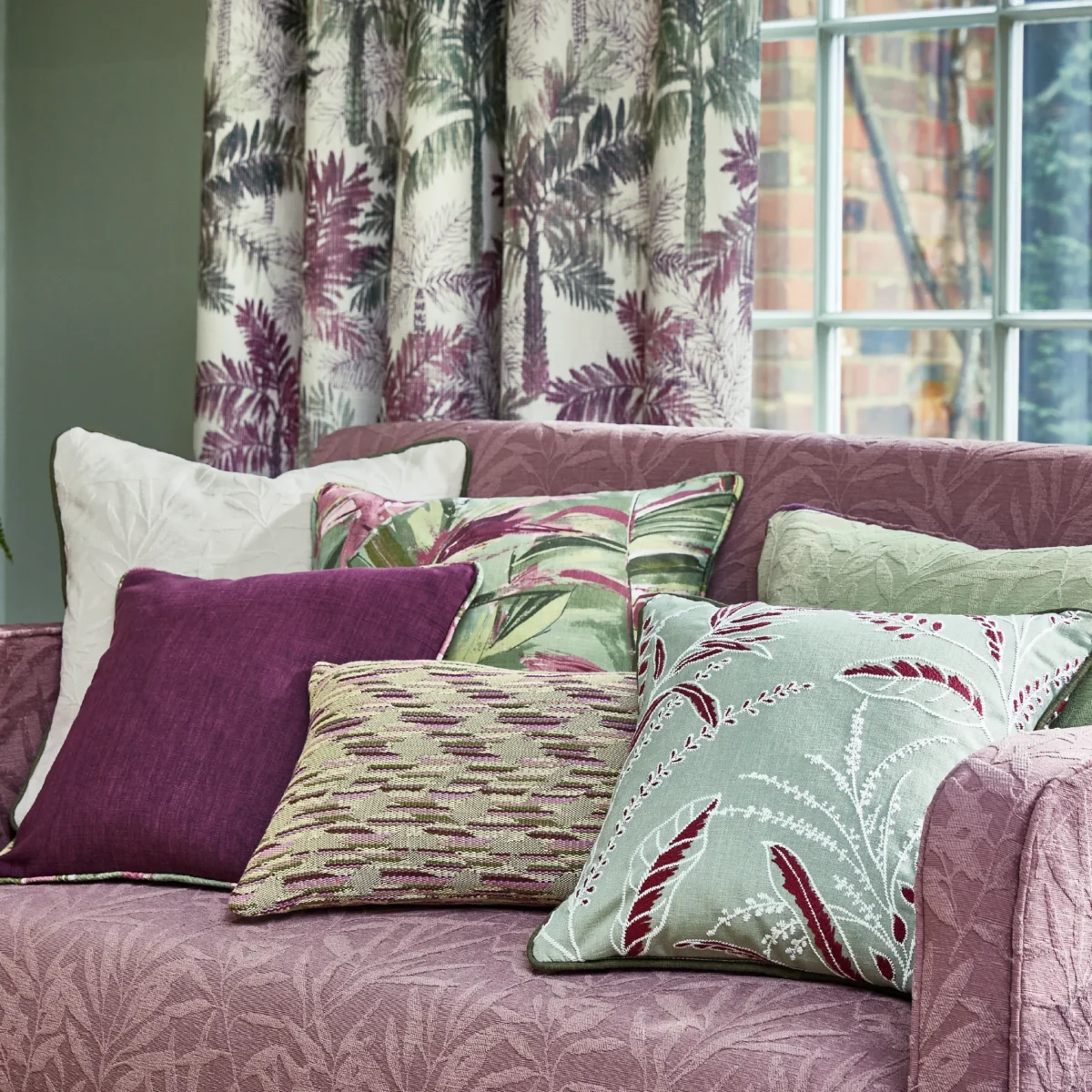 Port Louis Fabric - Rainforest by Rosebelle Fabric from Prestigious Textiles Mauritius collection - green botanical printed