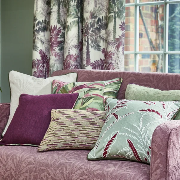 Port Louis Fabric - Papaya by Rosebelle Fabric from Prestigious Textiles Mauritius collection - green botanical printed