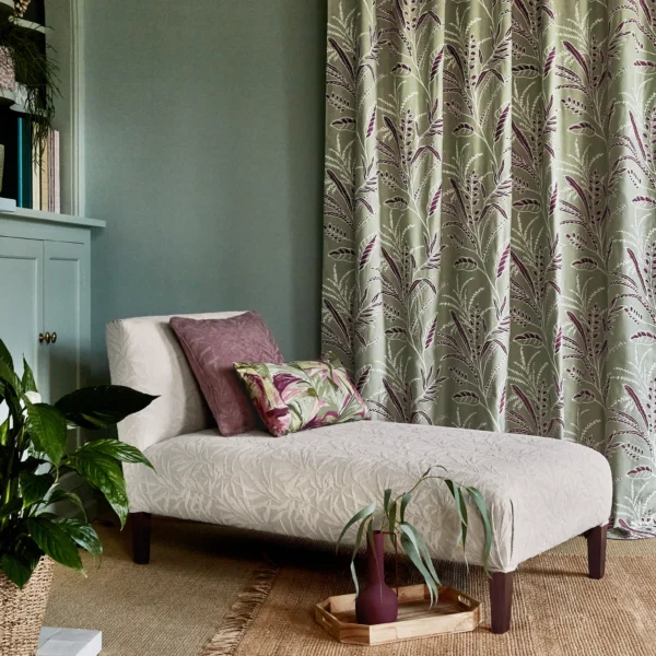 Triolet Fabric from Prestigious Textiles Mauritius collection - purple botanical velvet-chenille
