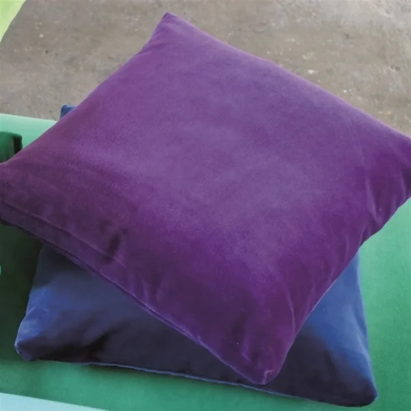 Cassia Fabric - Dahlia by Cassia Fabric from Designers Guild Cassia collection - black-grey plain velvet-chenille