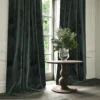 Omega Fabric from Linwood Fabrics Omega IV collection - black-grey plain velvet-chenille
