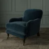 Omega Fabric from Linwood Fabrics Omega IV collection - blue plain velvet-chenille