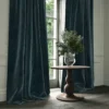 Omega Fabric from Linwood Fabrics Omega IV collection - blue plain velvet-chenille