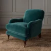 Omega Fabric from Linwood Fabrics Omega IV collection - blue plain velvet-chenille