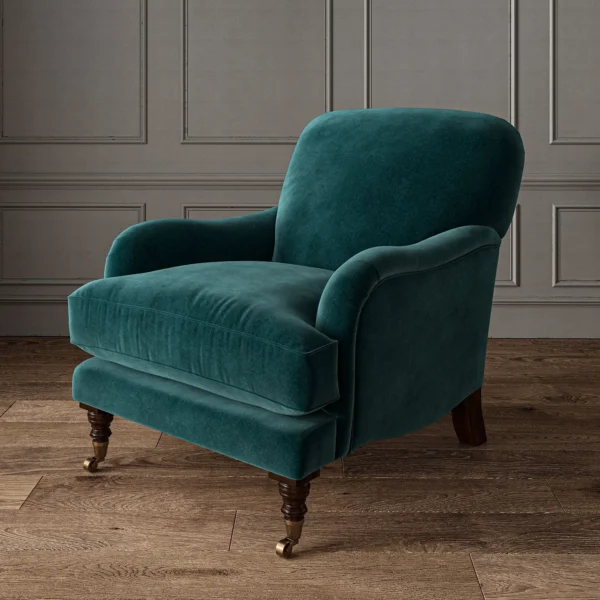 Omega Fabric from Linwood Fabrics Omega IV collection - blue plain velvet-chenille