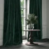 Omega Fabric from Linwood Fabrics Omega IV collection - green plain velvet-chenille