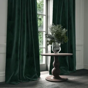 Omega Fabric from Linwood Fabrics Omega IV collection - green plain velvet-chenille