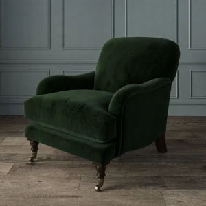 Omega Fabric from Linwood Fabrics Omega IV collection - green plain velvet-chenille
