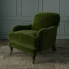 Omega Fabric from Linwood Fabrics Omega IV collection - green plain velvet-chenille