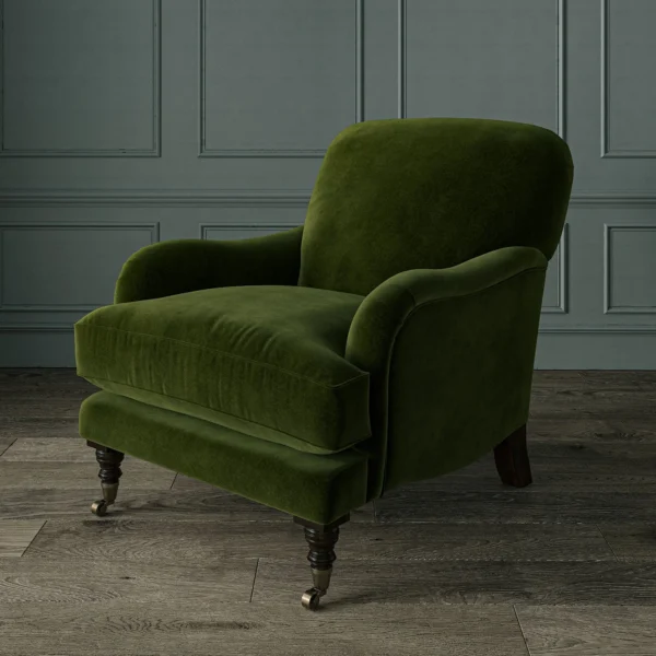 Omega Fabric - Myrtle by Omega Fabric from Linwood Fabrics Omega IV collection - green plain velvet-chenille