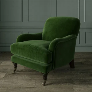 Omega Fabric from Linwood Fabrics Omega IV collection - green plain velvet-chenille
