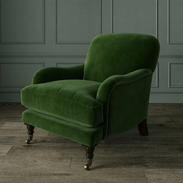 Omega Fabric - Fern by Omega Fabric from Linwood Fabrics Omega IV collection - green plain velvet-chenille
