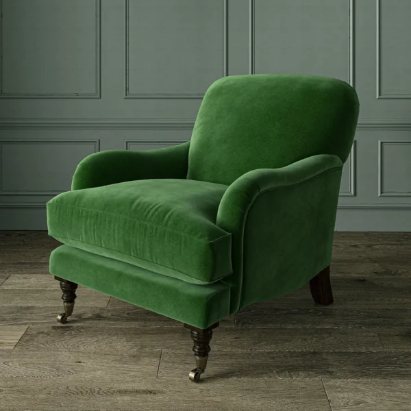 Omega Fabric - Glade by Omega Fabric from Linwood Fabrics Omega IV collection - green plain velvet-chenille
