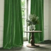 Omega Fabric from Linwood Fabrics Omega IV collection - green plain velvet-chenille