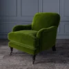 Omega Fabric from Linwood Fabrics Omega IV collection - green plain velvet-chenille