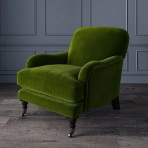 Omega Fabric from Linwood Fabrics Omega IV collection - green plain velvet-chenille