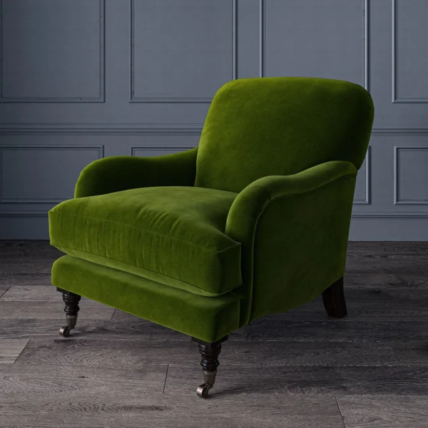 Omega Fabric - Pickle by Omega Fabric from Linwood Fabrics Omega IV collection - green plain velvet-chenille