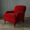 Omega Fabric from Linwood Fabrics Omega IV collection - red plain velvet-chenille