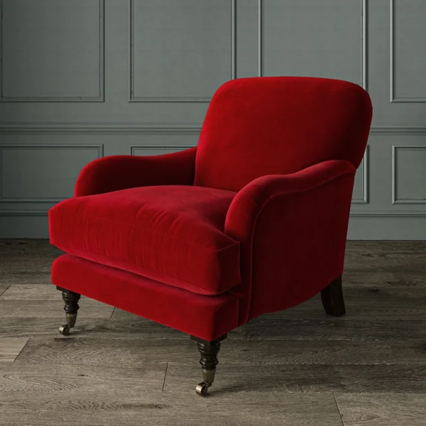 Omega Fabric - Cherry Red by Omega Fabric from Linwood Fabrics Omega IV collection - red plain velvet-chenille