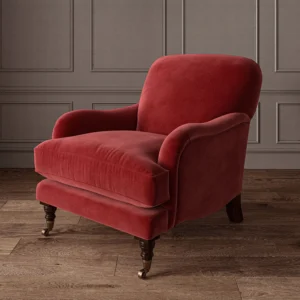 Omega Fabric from Linwood Fabrics Omega IV collection - red plain velvet-chenille